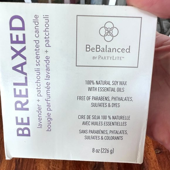 PartyLite Be Relaxed Lavender + Patchouli Jar Candle New in Box Calm Comfortable - Picture 11 of 12